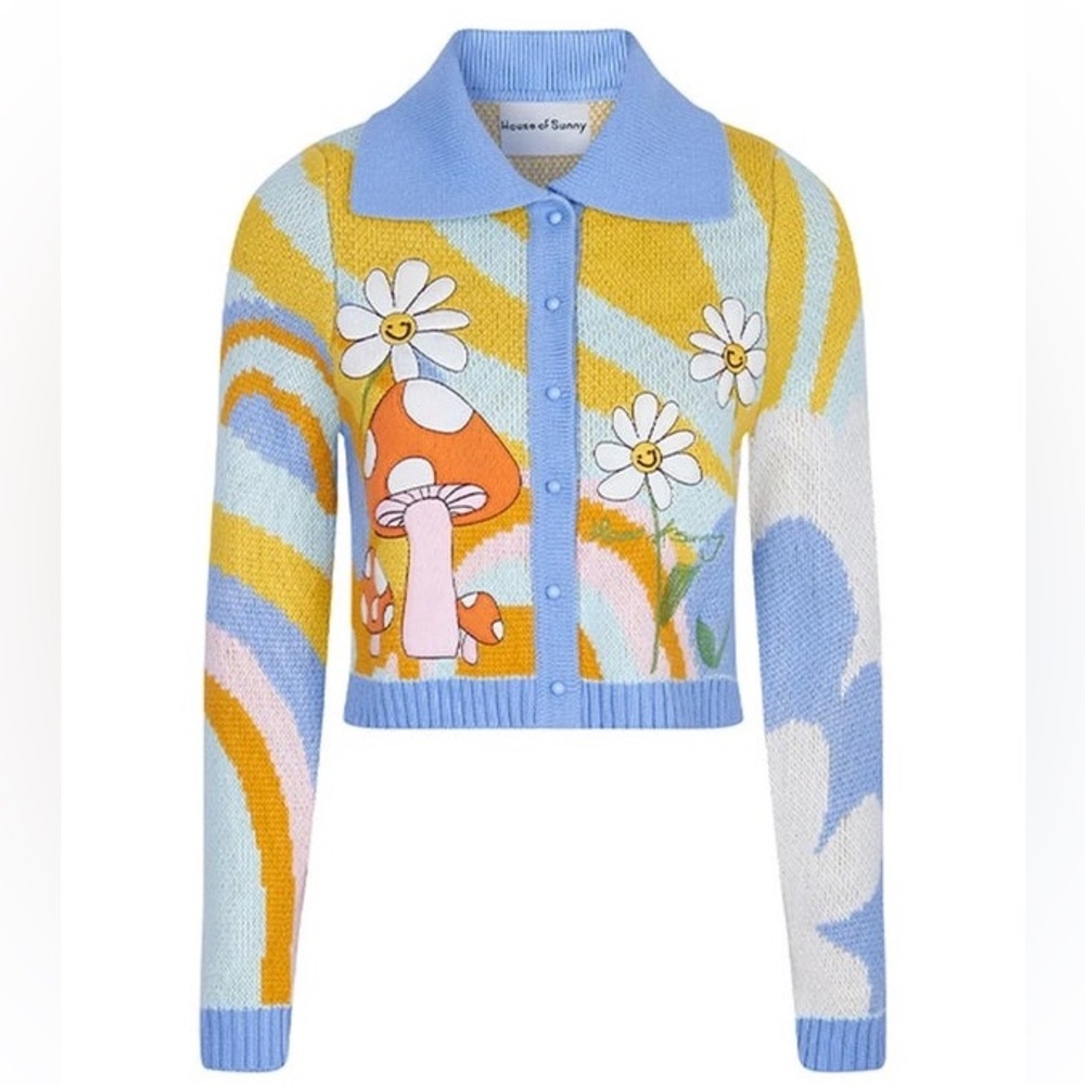 House of Sunny The Big Bloom Sunrise Mushroom Flower Cardigan Lisa Says Gah